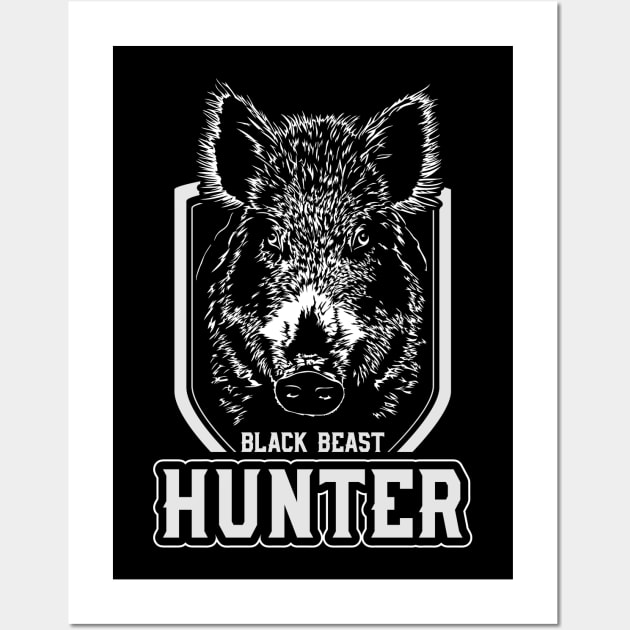 Wild Boar Hunter Animal Black Beast Wall Art by wilsigns